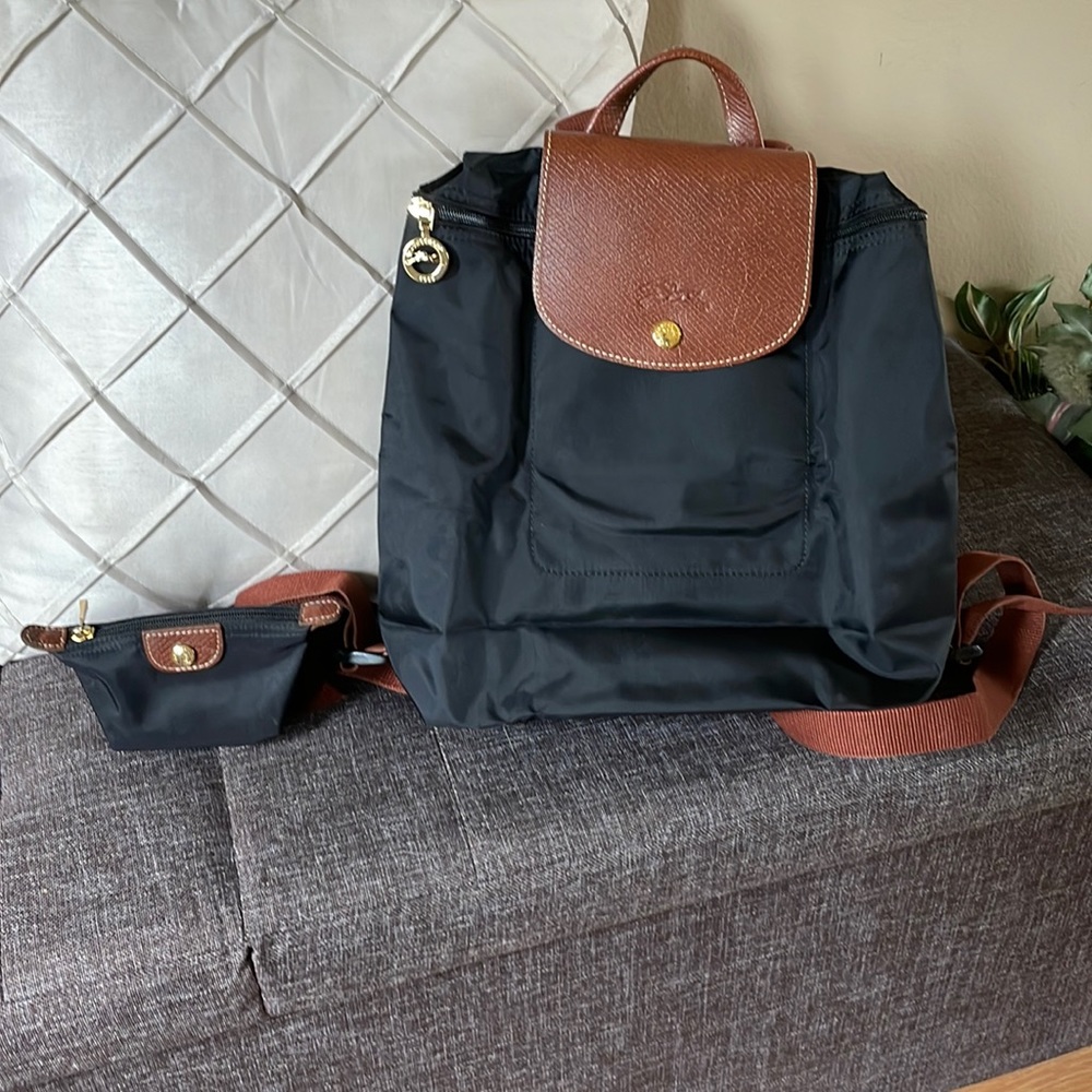 Longchamp backpack and coin pouch set